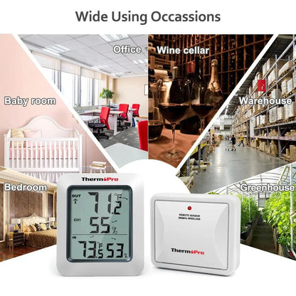 ThermoPro TP60C 60M Wireless Digital Indoor Outdoor Thermometer Hygrometer Weather Station For Home - petguardiansupplies