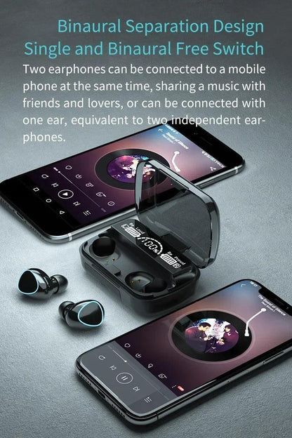 Original M10 Headphones Bluetooth Wireless Earpods Sports Stereo Noise Canceling Headphone Microphone Speaker Caixa De Som Gamer - petguardiansupplies