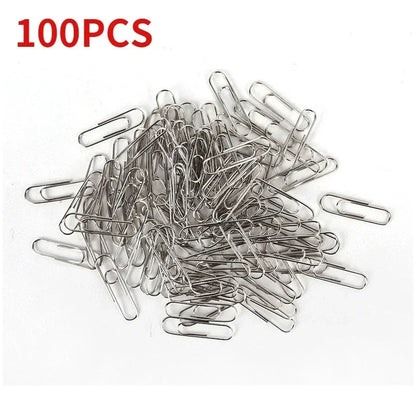 500/300/100/50PCS Metal Silver Paper Clips for Paperwork Stainless Steel Bookmark Paperclips Organizers Office School Supplies - petguardiansupplies