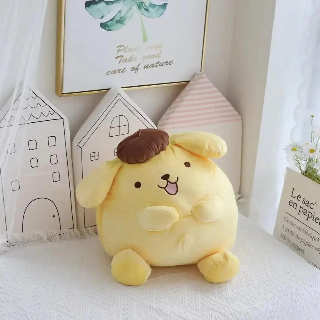 40-50cm Sanrio Pompompurin Stuffed Plush Toys Big Size Lovely Pillow Gift Kids Super Soft Pom Pom Purin Plushie Doll Room Decor - petguardiansupplies