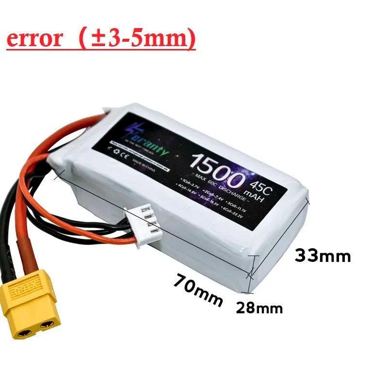 3S 11.1v 1500mAh LiPo Battery for Rc Car Helicopter Airplane 11.1 v Rechargeable Lipo Battery T/XT60/JST Plug For WLtoys V950 - petguardiansupplies