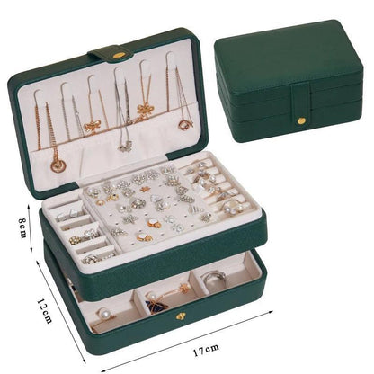 Size S/M/L Jewelry Organizer Display Travel Jewellery Case Boxes Travel Portable Jewelry Box PU Storage Organizer Earring Holder - petguardiansupplies