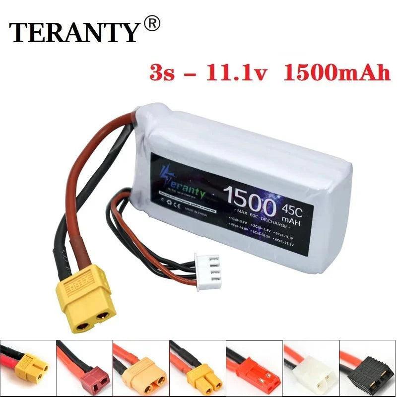 3S 11.1v 1500mAh LiPo Battery for Rc Car Helicopter Airplane 11.1 v Rechargeable Lipo Battery T/XT60/JST Plug For WLtoys V950 - petguardiansupplies