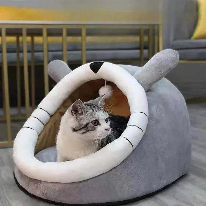 Winter Cute and Warm Cat/Dog House Foldable and Washable Puppy Cave Sofa Pet Bed House Suitable for Small and Medium Sized Dogs - petguardiansupplies