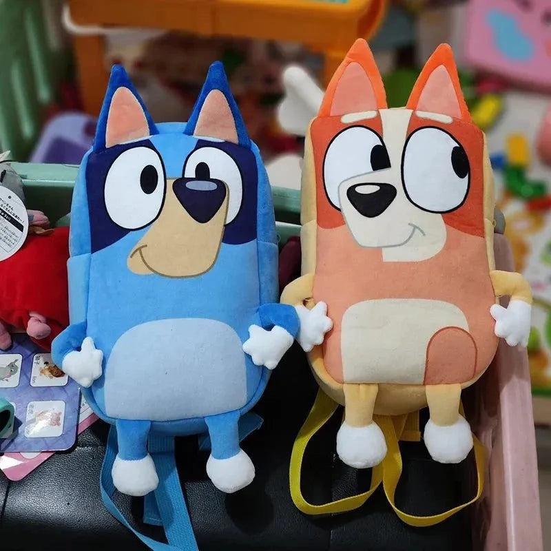 Bluey Family Cosplay Kindergarten Child Cartoon School Bag Bluebin Dog Backpack Kawaii Bluey Orange Dog Children's Backpack Toys - petguardiansupplies