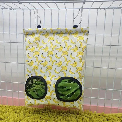 2/3 Holes Hanging Hay Bag for Bunny Guinea Pigs Small Animal Feeder Rabbit Food Dispensers Bag Cage Accessories Pet Feeding Bag - petguardiansupplies