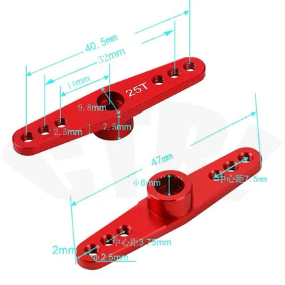 25T Metal Servo Arm One-way Swing Arm Heightened and Lengthened for 1/10 RC Boat SCX10 HSP TRX4 30-100CC Light Truck Aircraft - petguardiansupplies