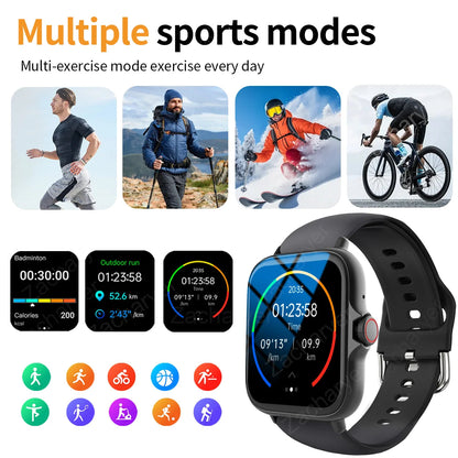 Outdoor sports smartwatch, wireless calling, information reminder, wallpaper change, men's and women's multifunctional sports wa - petguardiansupplies