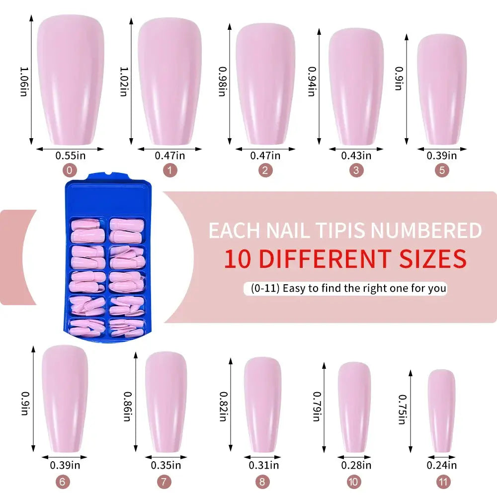 PINK Artificial Finger Nail Set-4