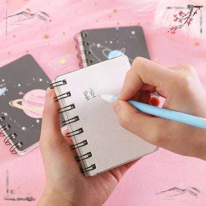 1 Pcs Planet Flip Coil Book Student Portable Pocket Notebooks Mini Notebook A7 Mini Notes School Supplies Office Stationery - petguardiansupplies