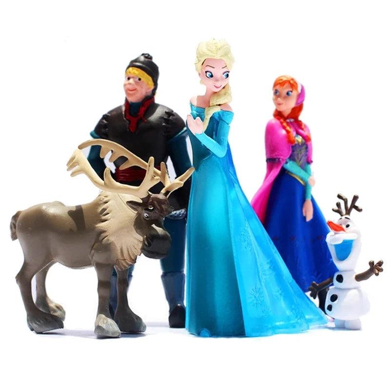 5pcs/Set Frozen The Snow Queen Princess Anna Elsa Action Figure Kristoff Sven Olaf PVC Model Dolls Collection Birthday Gift Toys - petguardiansupplies