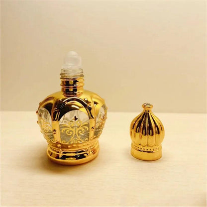 15ml 4 Random Patterns Luxury Golden Essential Oil Roller Bottle Refillable Perfume Bottle Glass Roll-On Essential Oil Bottle - petguardiansupplies