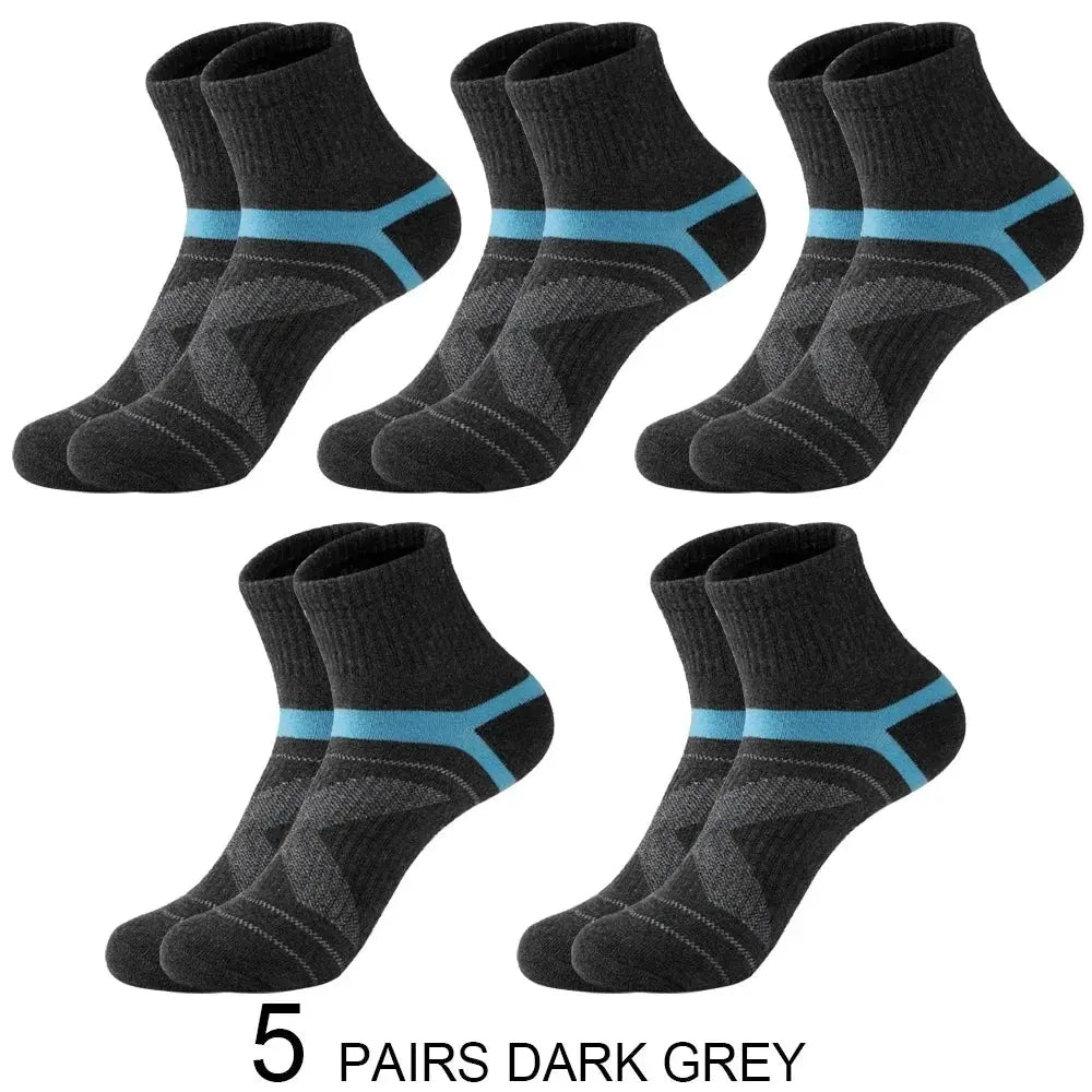 3/5/10/20 Pairs Lot Men's Socks Black Sports Socks Casual Run Autumn Winter High Quality Breathable Male Socks - petguardiansupplies