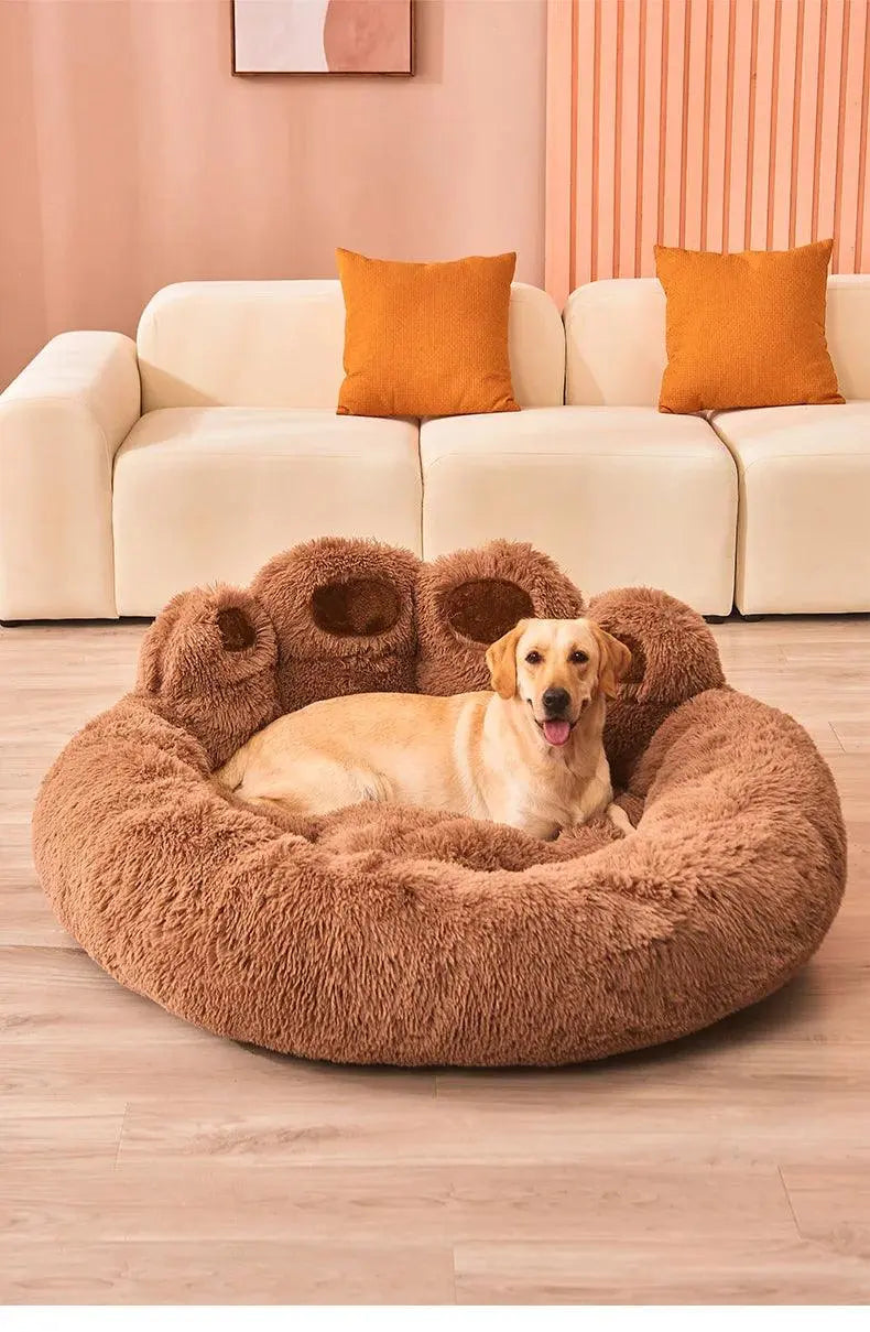 Fluffy Dog Bed Large Pet Products Dogs Beds Small Sofa Baskets Pets Kennel Mat Puppy Cats Supplies Basket Blanket Accessories - petguardiansupplies