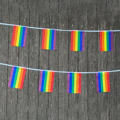 xvggdg Rainbow string Flags 20pcs/set Rainbow Peace Flags Banner LGBT Pride Lesbian Gay Parades string - petguardiansupplies