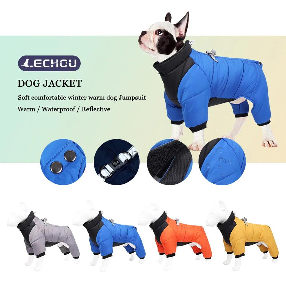 Winter Dog Clothes Thicken Warm Puppy Jacket French Bulldog Waterproof Coat for Small Medium Dogs Pug Chihuahua Cotton Clothing - petguardiansupplies