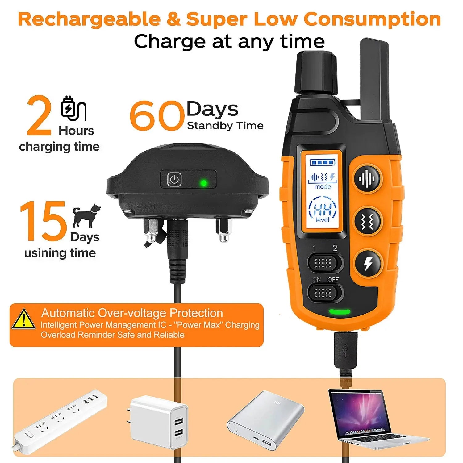 3300Ft Dog Training Collar with Remote Rechargeable Waterproof E Collar Beep Vibration Shock High Quality Pet Training - petguardiansupplies