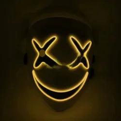 Led Light Pitch-dark Bullet Smiley Caterpillar Transparent Full Face Ghost Face Clown Black Covenant Witch Halloween Party Masks - petguardiansupplies