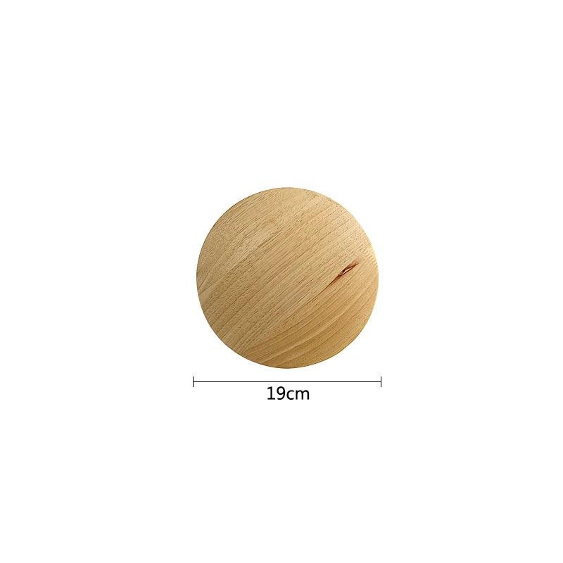 AC110-240V Wooden LED Wall Lamp Craft Round Oval Shape with Light Decorative Lamp Source Wall-mounted Indoor Lighting - petguardiansupplies