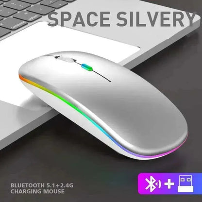 Tablet Phone Computer Bluetooth Wireless Mouse Charging Luminous 2.4G USB Wireless Mouse Portable Mouse - petguardiansupplies