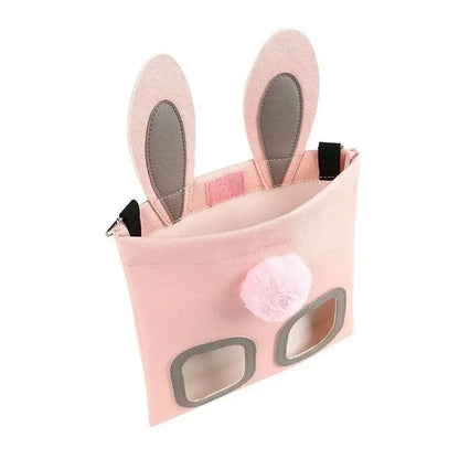 PU Leather Hay Feeder Bag Pet Storage Bag Reusable Food Dispenser Lightweight Hanging Rabbit Bunny Feeding Tote for Chinchillas - petguardiansupplies