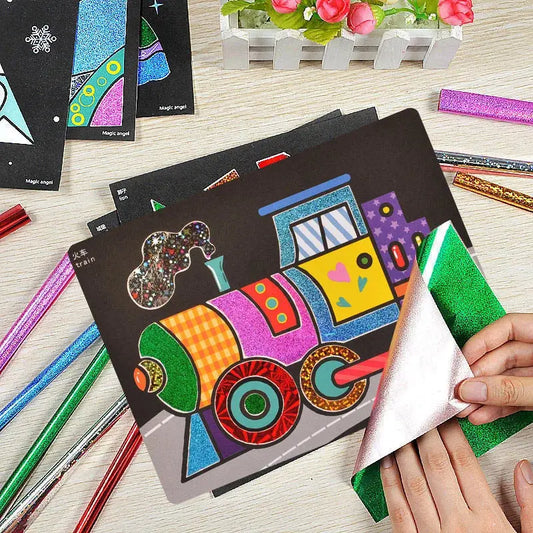 DIY Magic Transfer Painting Crafts Kids Arts And Crafts Educational Toys For Children Cartoon Creative Learning Drawing Toys - petguardiansupplies