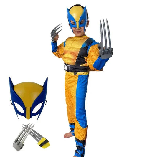 Child Movie Luxury Mask Jumpsuit Wolverine Cosplay Costume Halloween Christmas Kids New Year Costume Superhero Fantasy props - petguardiansupplies