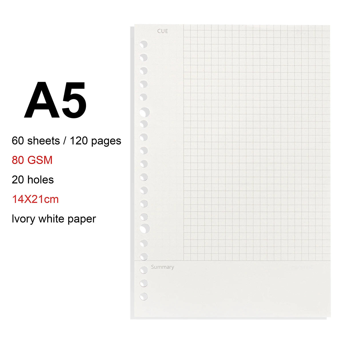 A4/B5/A5 Loose Leaf Refill Binder Notebook Blank/Line/Grid/Cornell Replacable Metal Ring Office&School Supplies Stationery - petguardiansupplies