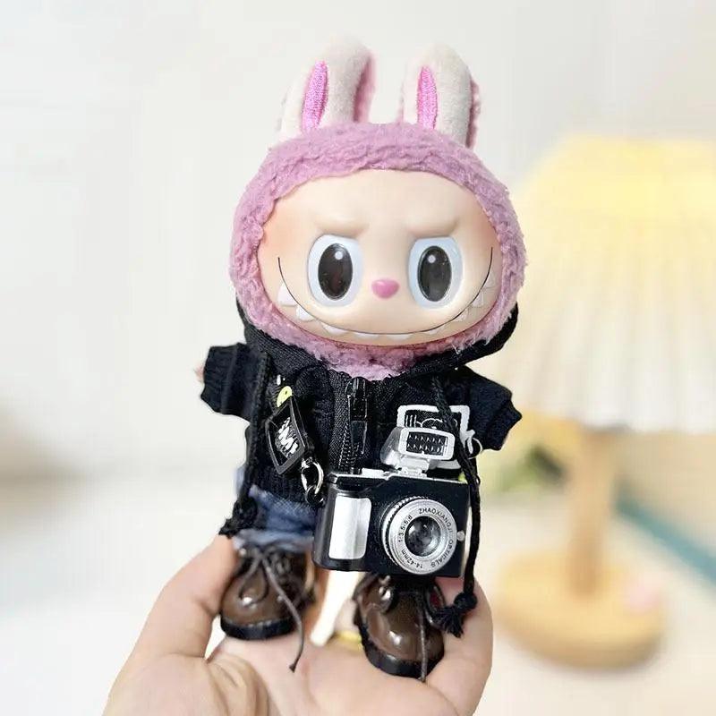 17cm Cute Mini Clothes Plush Hoodie Dolls Jumpsuit Clothing Fans Overalls No Doll Accessories for Korea Kpop Exo Labubu Idol - petguardiansupplies