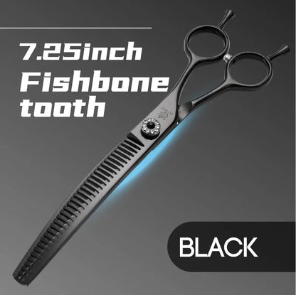 Fenice Professional JP440c 7 inch High quality Pet dog Grooming Scissors Curved thinning Shears Chunker Thinner Scissors - petguardiansupplies