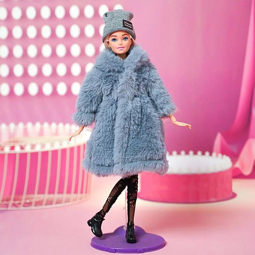 1 Set Fashion 30cm Doll Plush Overcoat Casual Wear Doll Winter Hats Socks Coat Tops for 1/6 Doll Clothes Cute Dolls Accessories - petguardiansupplies