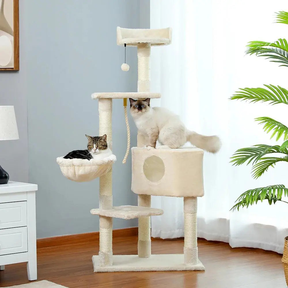 Domestic Delivery Multi-Level Cat Tree Tower Climb Furniture Scratching Post for Indoor House Pet Supplies Kitten Toy Cozy Condo - petguardiansupplies