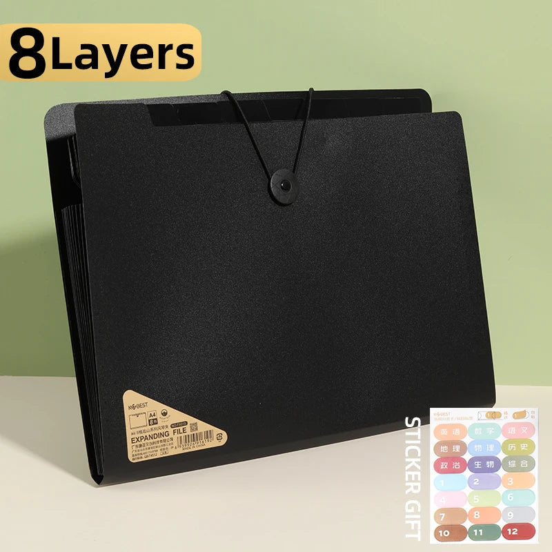 5/8/13 Layers A4 File Folder Storage Bag Test Paper Desktop Tool School Stationery Office Supplies - petguardiansupplies