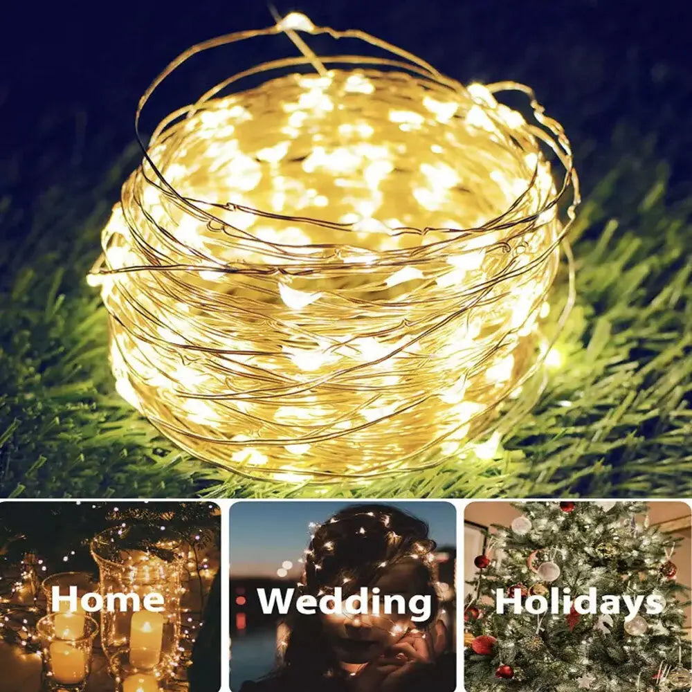 LED Solar String Lights Waterproof 10/12M Fairy Outdoor Garden Lamps - petguardiansupplies