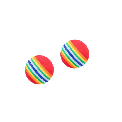 10PCS Rainbow Cat Toys Ball Interactive Cat Dog Play Chewing Rattle Scratch Ball Training Balls Pet Toys Supplies - petguardiansupplies