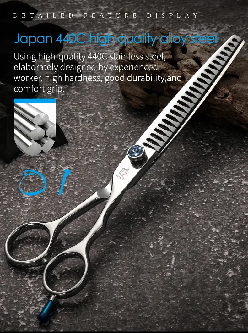 Fenice 7.0/7.5/8.0inch Professional Pet Grooming Scissors Dog Beauty Scissor Chunkers Pet Items Dogs Thinning Scissors Groomer - petguardiansupplies