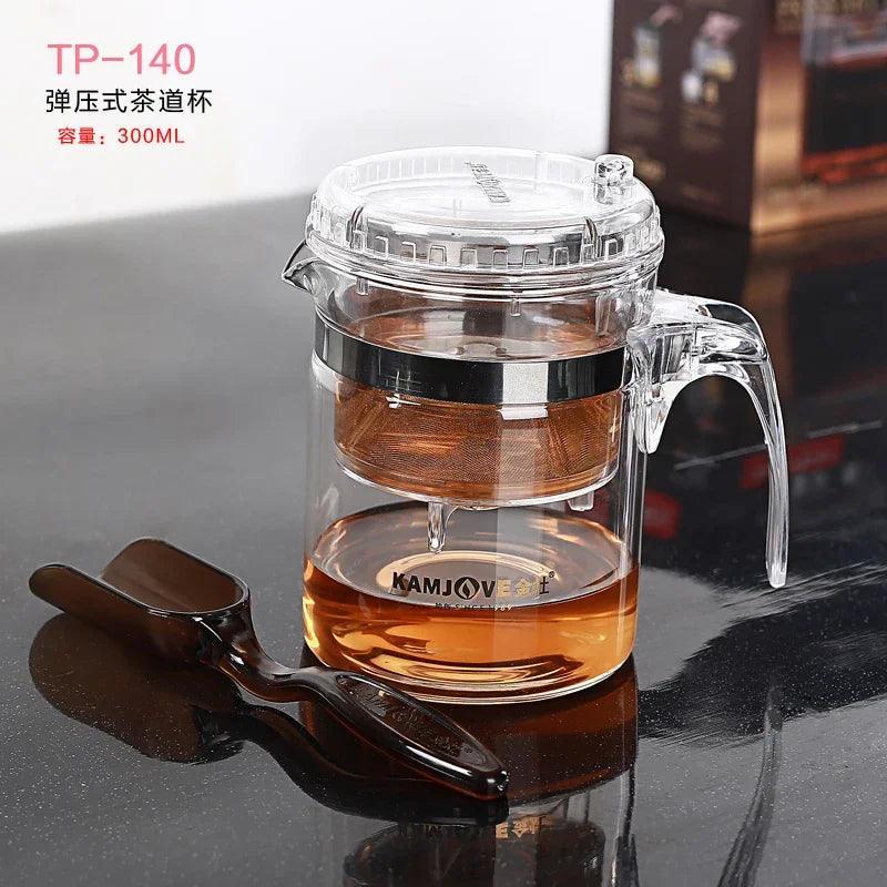 Various Kamjove Glass Kungfu Teapot PiaoYi Bei Convenient Teacup Kungfu Tea Set Press AUTO-OPEN Art Tea Cup - petguardiansupplies