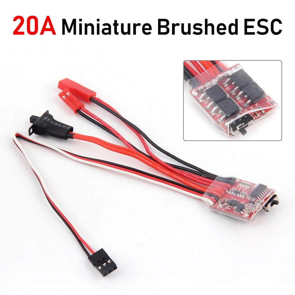 Micro ESC 20A 30A Brushed ESC RC ESC Electric Speed Controller 2S 4~8v for DIY Mini 1/16 1/18 1/24 RC Car Boat Tank w/Brake - petguardiansupplies