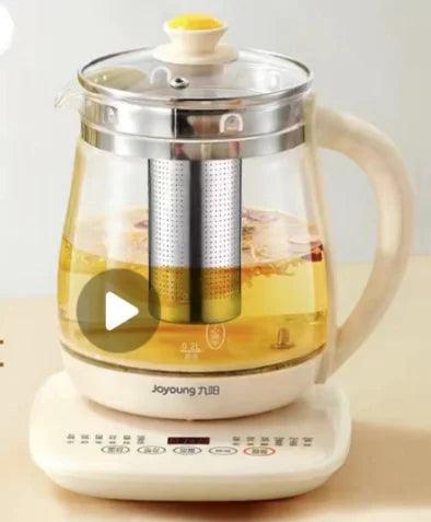 220V Jiuyang health pot multi-functional flower teapot glass stew tea pot 1.5L Portable Mini Multi Cooker Tea Dessert Cooker - petguardiansupplies