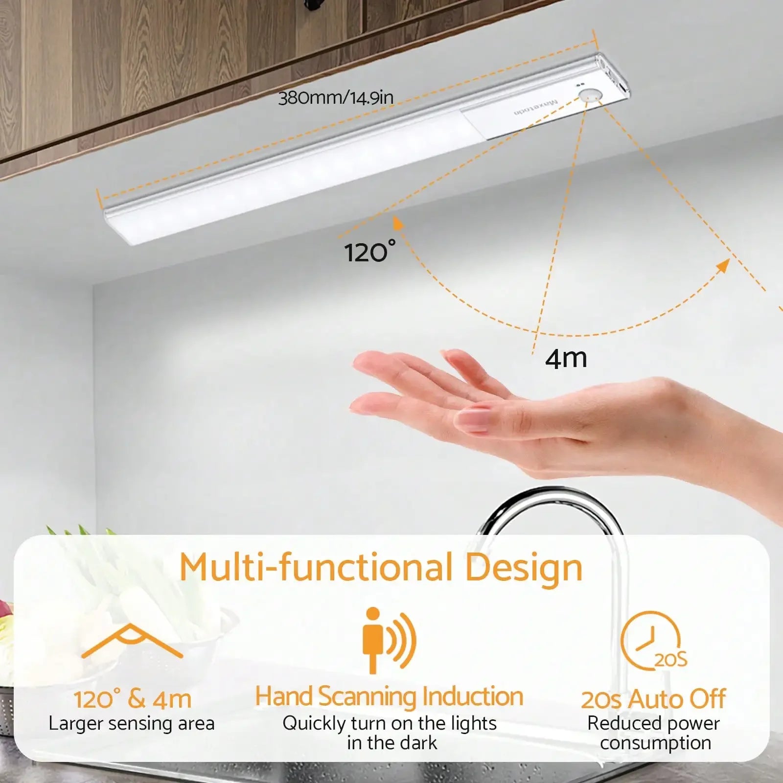 Under Cabinet LED Lights with Sensor and Magnetic Attachment - petguardiansupplies