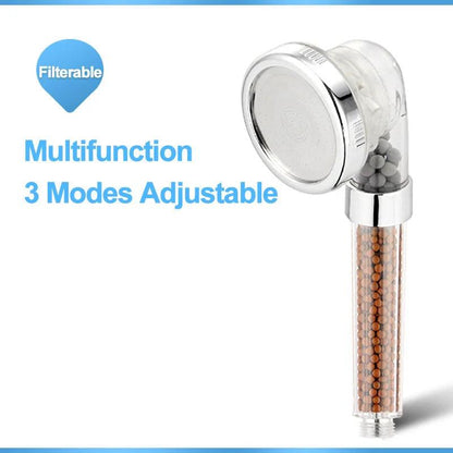 ZhangJi 3 Modes Bath Shower Adjustable Jetting Shower Head High Pressure Saving Water Bathroom Anion Filter Shower SPA Nozzle - petguardiansupplies