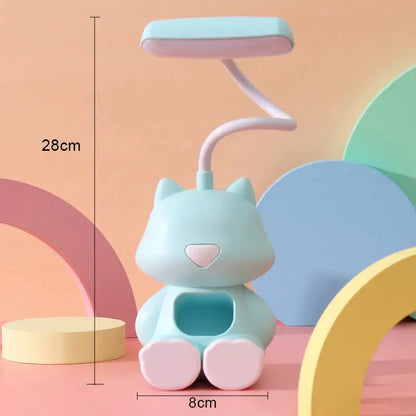 Creative Cute Cat Flexible Led Study Desk Lamp with Phone Holder Bedside Color Adjust Table Lamp for Kids Student Room - petguardiansupplies