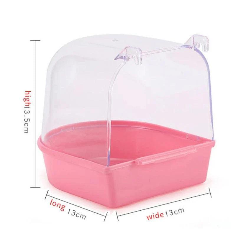 Pet Bird Bath Box Bird Cage Accessory Bathing Tub for Small Brids Parakeet Budgerigar Lovebirds Small Animals - petguardiansupplies