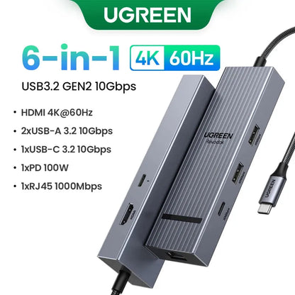 UGREEN Dual HDMI USB-C HUB 8K 4K HDMI Adapter 10 in 1 Splitter with RJ45 USB3.0 PD 100W Dock for MacBook Pro Air Laptop USB HUB - petguardiansupplies