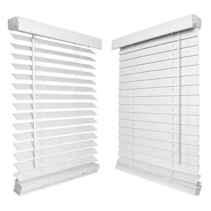 Factory Direct Sale 2 inch Cordless Faux Wood Venetian Blinds for Window PVC and Faux Wood Blinds - petguardiansupplies