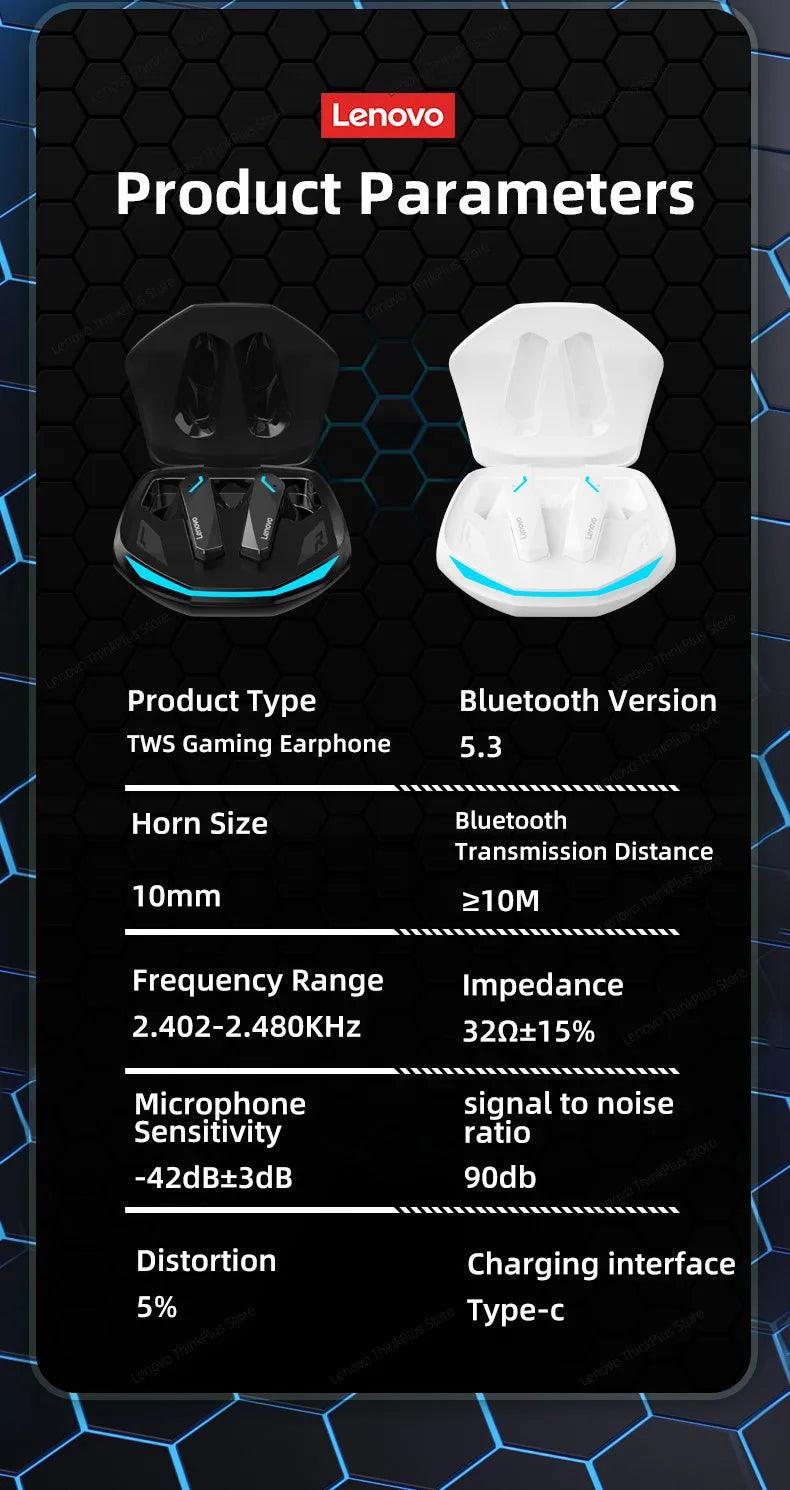 Choice Lenovo GM2 Pro TWS Wireless Headphones Earphone Bluetooth-compatible 5.3 Waterproof Headset with Mic for Xiaomi iPhone - petguardiansupplies