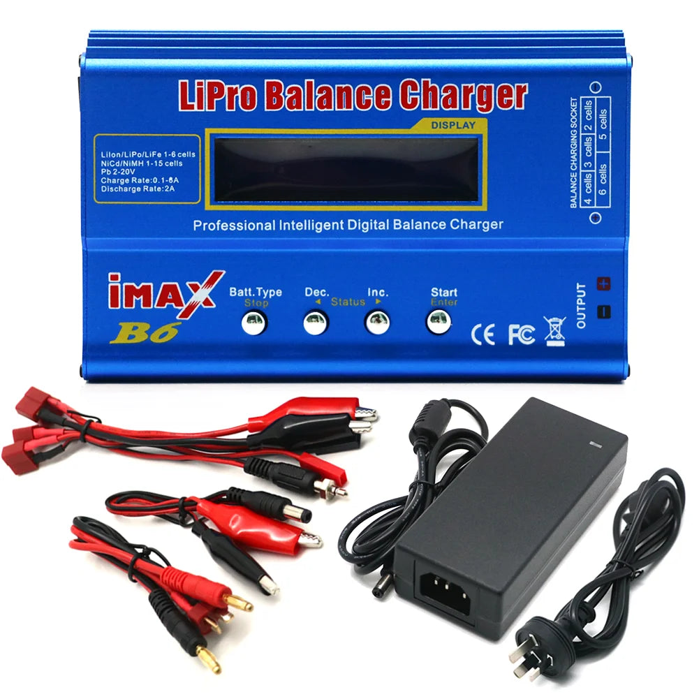 IMAX B6 80W Battery Charger Lipo NiMh Li-ion Ni-Cd Digital Lipro Balance Charger Discharger + AC Power 12V 5A Adapter For Rc Car - petguardiansupplies