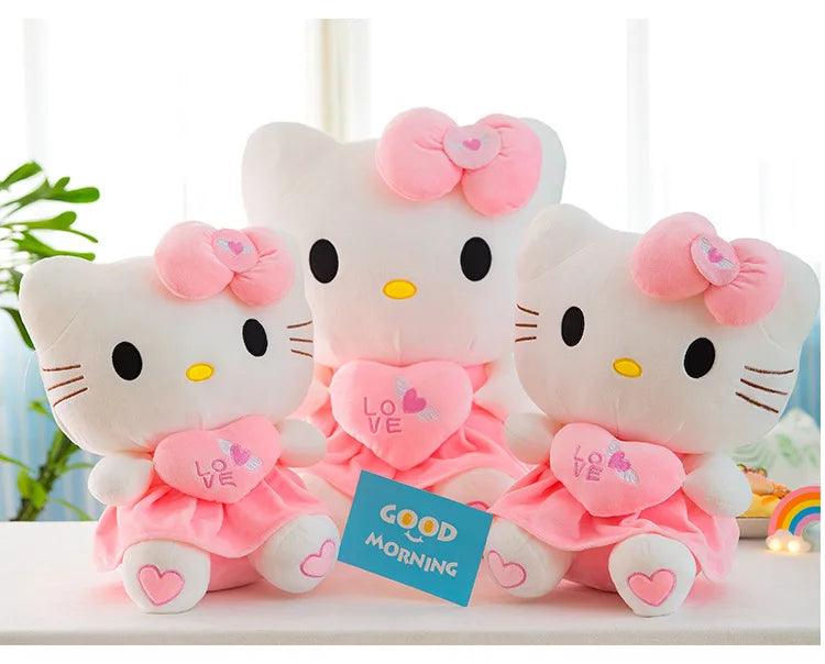 Cute Hello Kitty Pink Plush Stuffed Toys Anime Cartoon Plushie Doll Soft Stuffed Pillow Toys For Children Birthday Xmas Gifts - petguardiansupplies