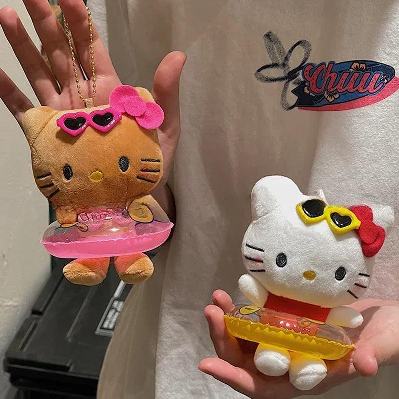 Sanrio Hello Kitty Plush Doll Keychain Pendant Cartoon Kt Cat Stuffed Plushies Key Ring Bag Accessories Girls Gift Kids Toys - petguardiansupplies