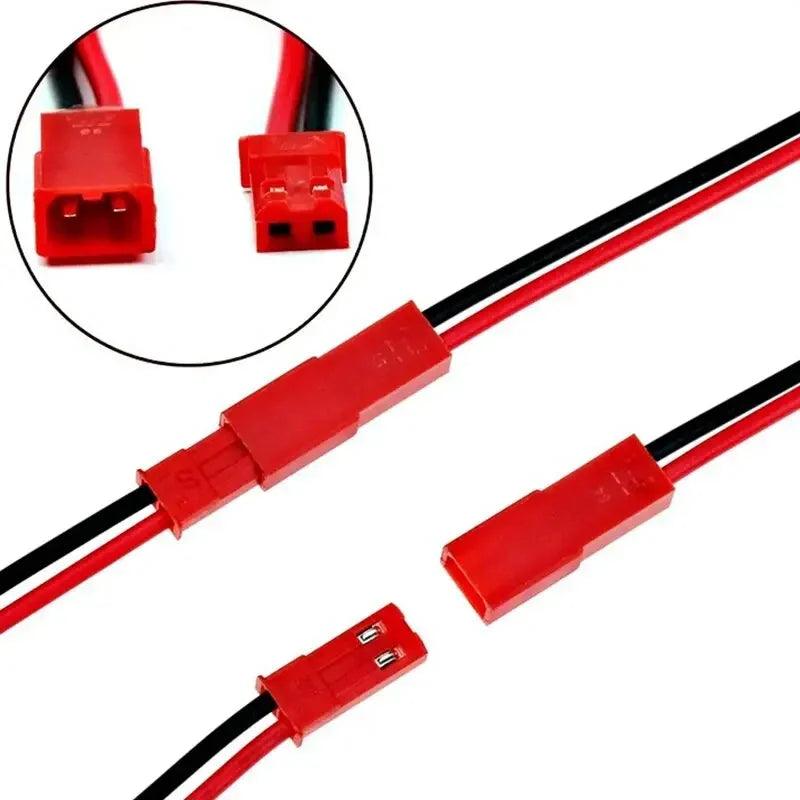 10Pairs 100mm 2 Pin JST Plug Connector Male+Female Plug Connector Cable Wire for RC Toys Battery LED Lamp - petguardiansupplies